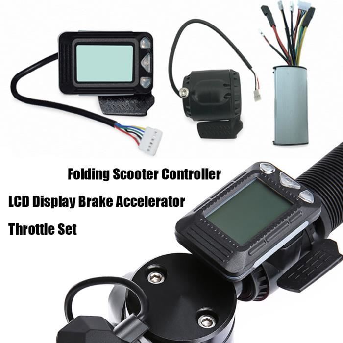 BOFRHME Kit Contrôleur Scooter Électrique 24V 250W – Écran LCD + Accélérateur + Frein – Installation Facile Pour Trottinette Pliable