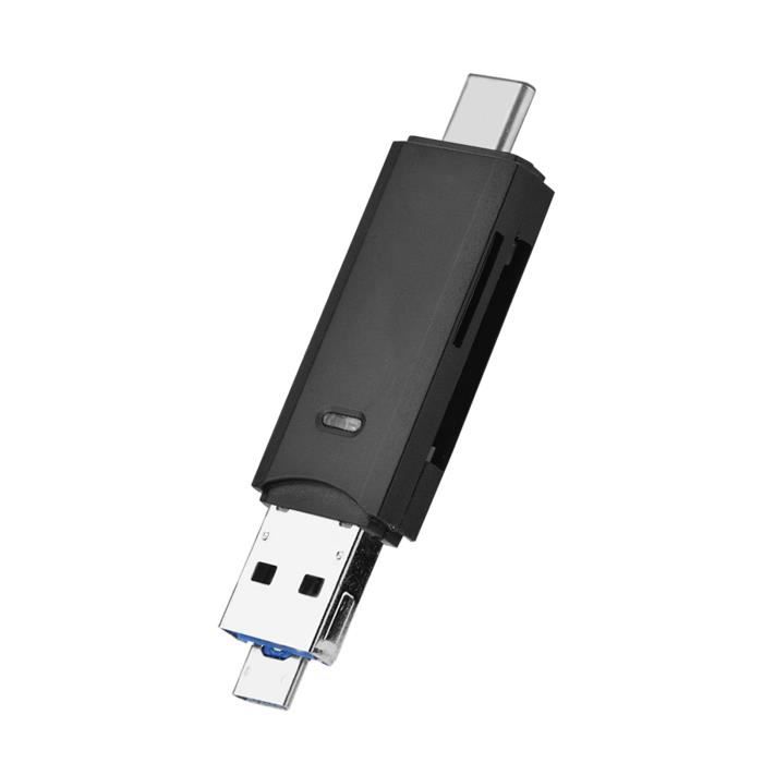 Lecteur De Carte Micro SD USB-C Avec Adaptateur USB-A - Compatible MacBook, Smartphones Android, Ordinateurs - Plug & Play