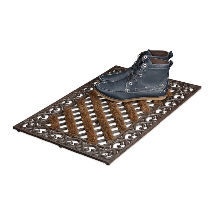 Paillasson tapis porte d'entrée essuie-pieds fibre de coco nature 75 x