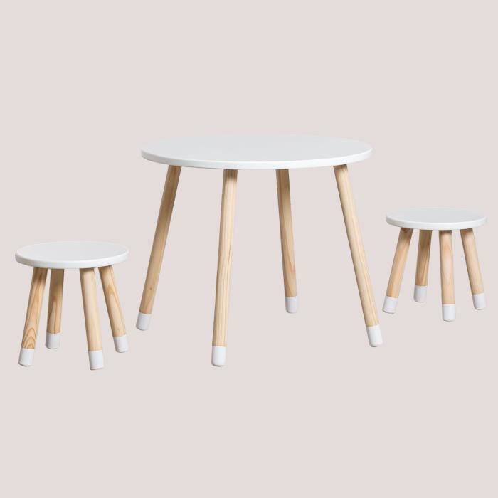 Cateam Marchepied Enfant Bois Blanc - Tabouret Avec Pieds Extensibles - Stable Et Polyvalent
