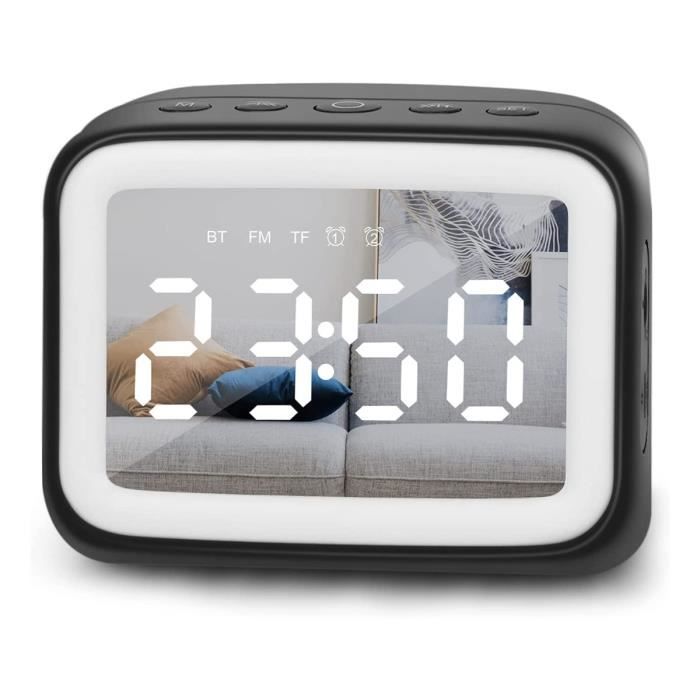 MHY® - Réveil numérique pour chambre à coucher, horloge de bureau à piles, horloge numérique avec veilleuse intelligente, affichage - Maison
