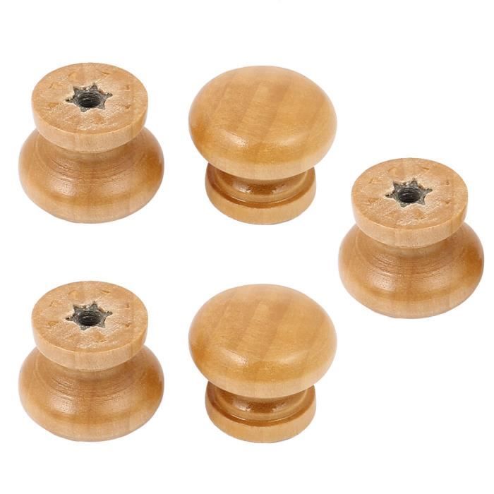 15 Boutons De Tiroir En Bois Marron Foncé 27x25mm - Uxcell, Visserie Incluse