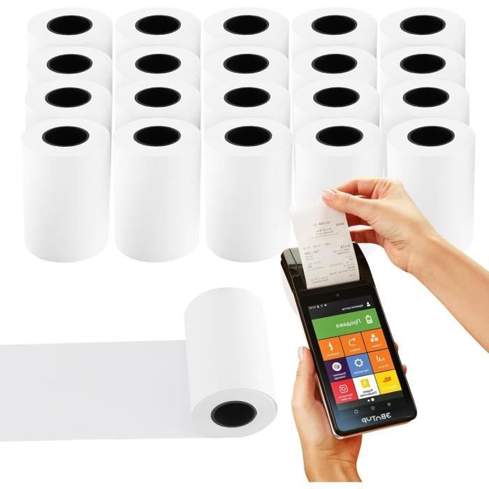 50 Rouleaux Papier Thermique 57x30mm 9m - Sans BPA Pour Caisses Enregistreuses