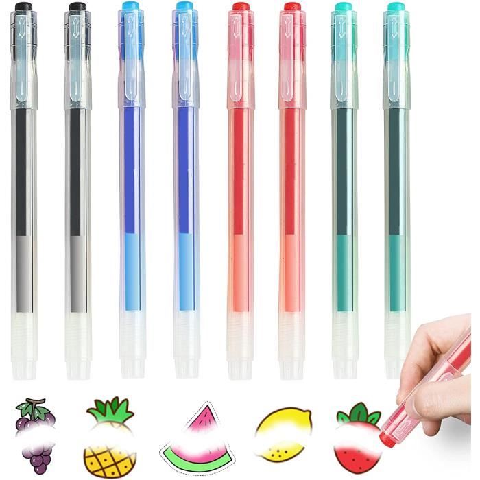 Lot De 12 Stylos Effaçables + 1 Porte-Clés - Parfait Pour Les Fans De Kpop - Encre Fluide - Cadeau Créatif