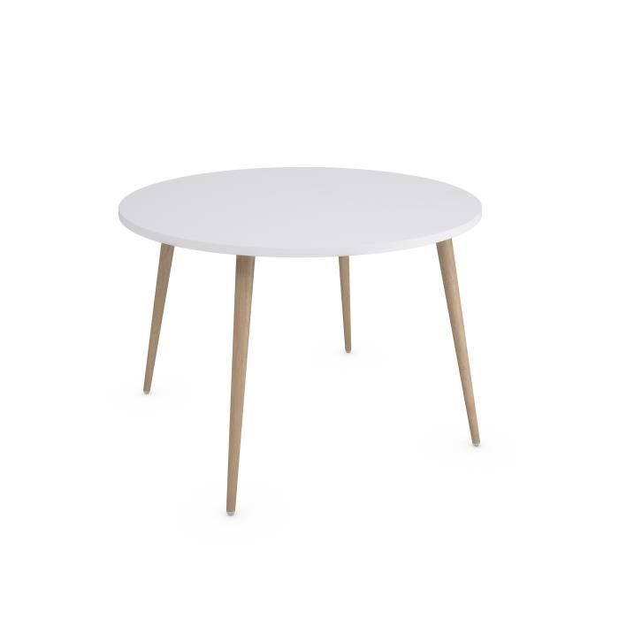 Table ronde scandinave blanche 6 personnes diam/ètre 120cm table ronde KOSMI
