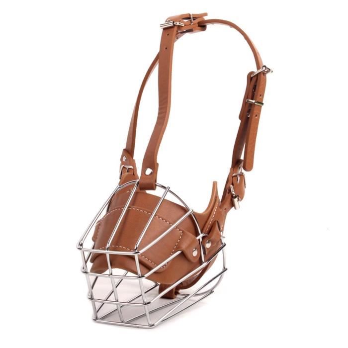 Meilleurs prix pour Taille M Muselière pour Chien Métal Museau Muselière Anti-Aboiement Anti-Morsure Panier en fil Réglable pour Chien Grand Moyen Petit