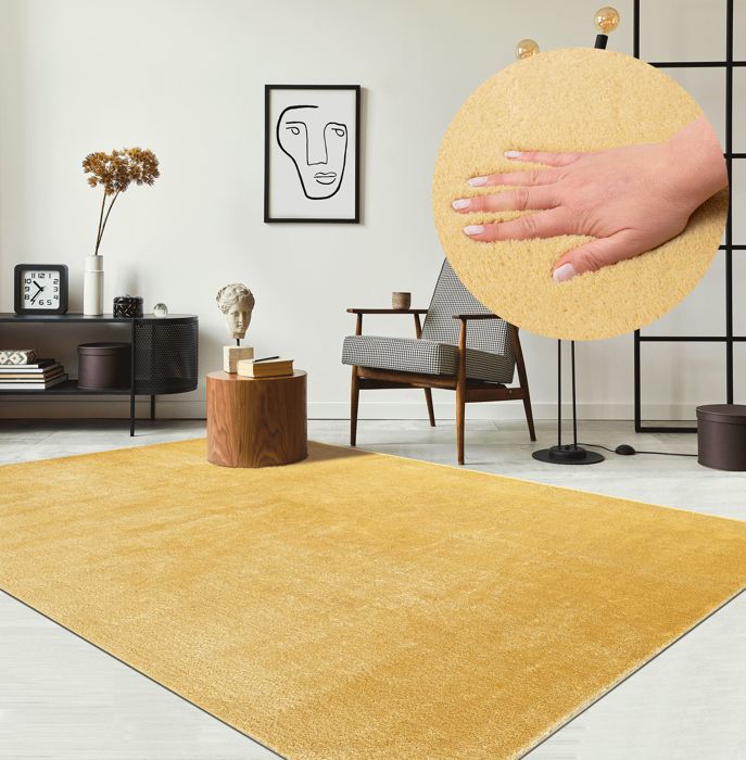 Tapis Moelleux - THE CARPET - Relax - Antidérapant - Lavable - 80x150 cm - Or