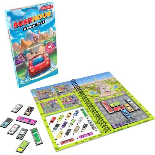 Rush Hour World Tour, 40 défis, Jeux de logique magnétique, 1 Joueur, à partir de 8 Ans, Version voy