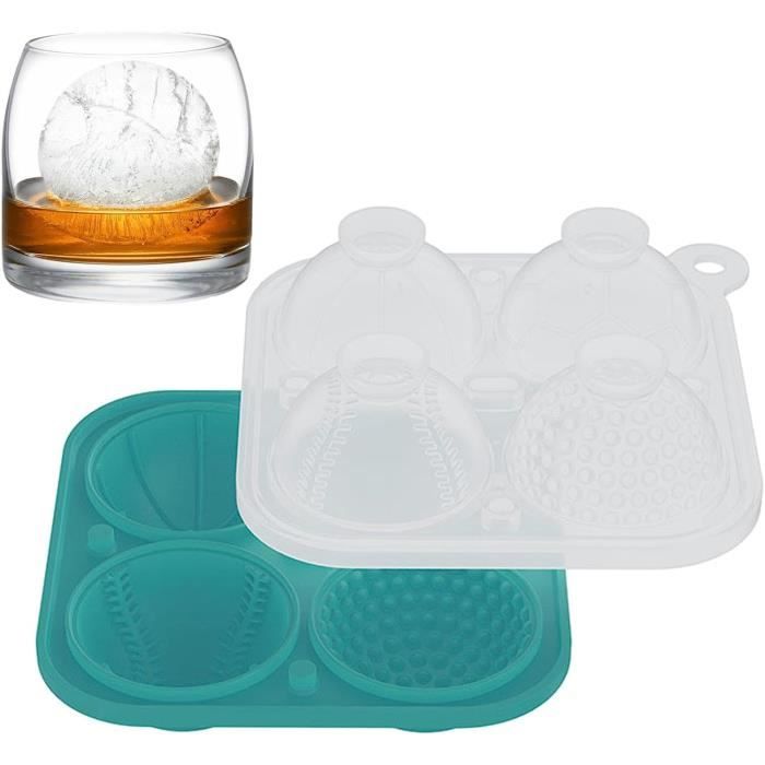 Moule à Boules De Glace En Silicone - Pour Cocktails, Whisky - Forme Sphérique Réutilisable - Facile à Démouler - Dimensions 16,5x2 Cm