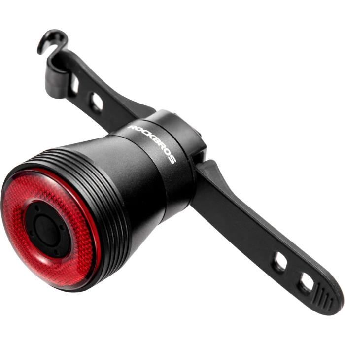 Feu Arrière De Vélo Intelligent Rechargeable USB-C - 5 Modes D'éclairage, Capteur De Freinage, étanche IPX5, Autonomie Jusqu'à 15h