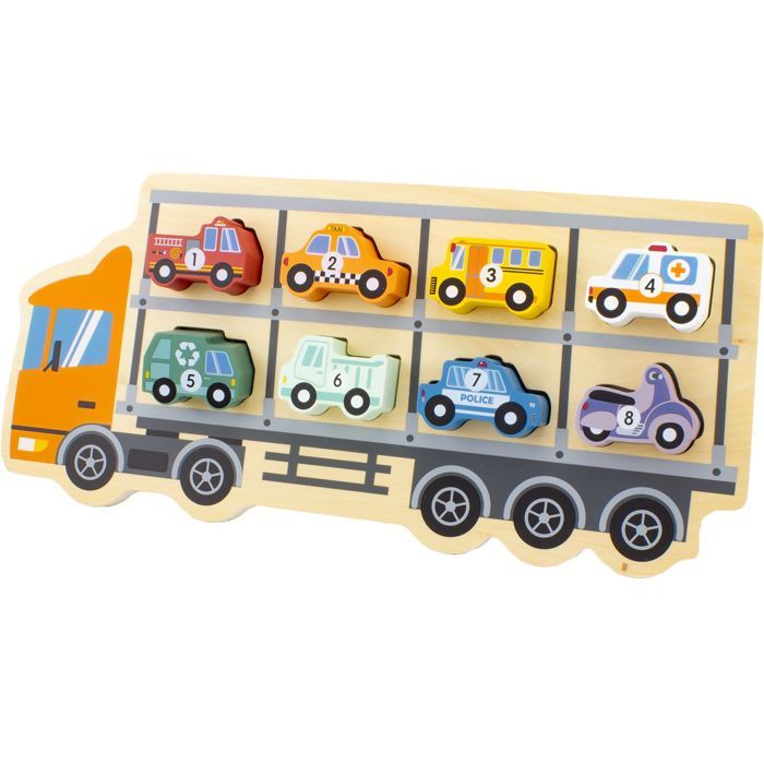 Puzzle - ULYSSE - Camion porte-voitures - 8 pièces - Enfant - Multicolore