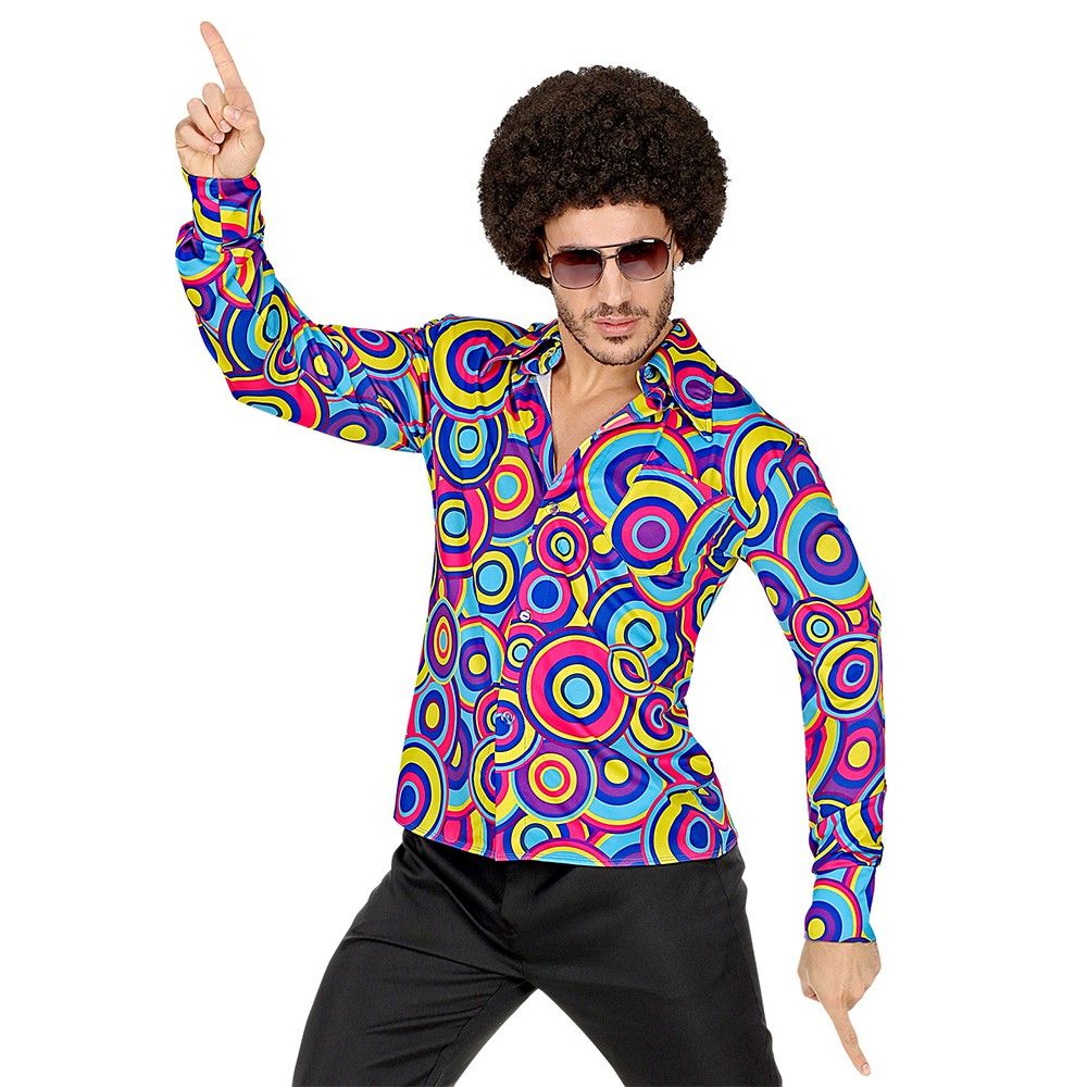 Chemise Hippie WIDMANN Annees 70 Bubbles Violet Multicolore Adulte Cdiscount Jeux Jouets