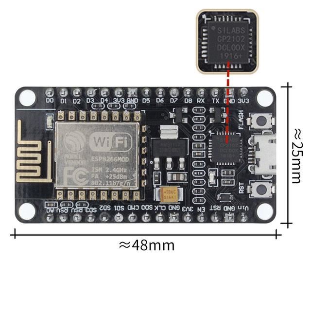Circuits intégrés,V2 Nodemcu-CP2102--Nodemcu Module Web Wifi Sans-fil ...