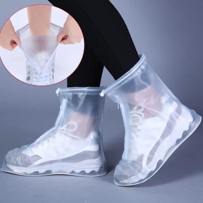 4 Paires De Sur-chaussures Imperméables Amexo - Silicone Réutilisable Anti-dérapant - Pluie/Neige - Taille M/L