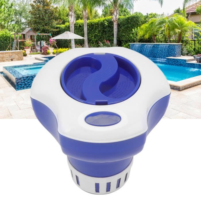 Distributeur De Comprimés Flottant, Support De Chlore Flottant Pour Piscine Avec Thermometre Pour Piscines Spas De Baignoire