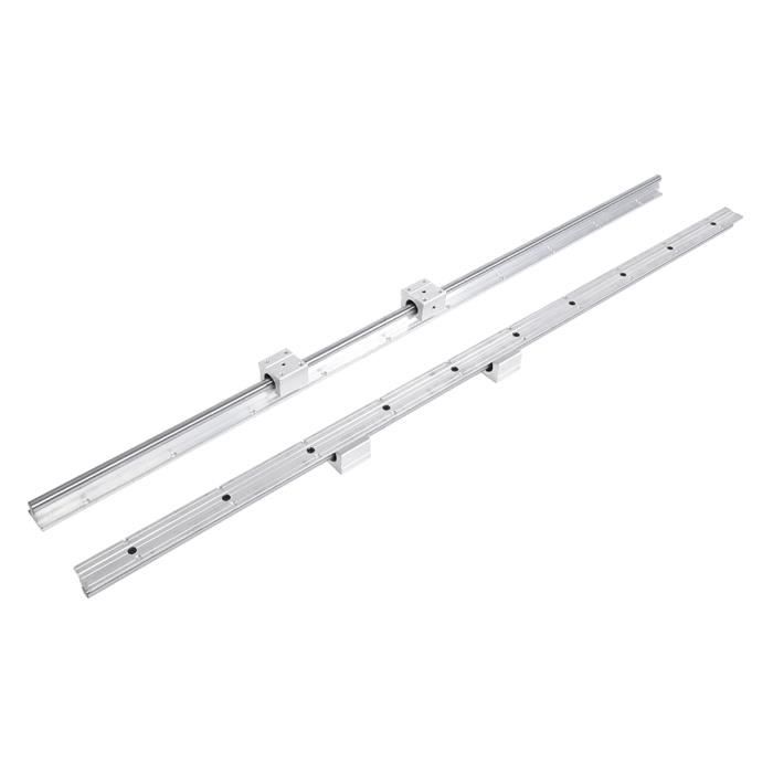 Kit Rails Linéaires SBR12 400mm - 2 Rails + 4 Paliers SBR12UU - Pour CNC, Machines Automatisées