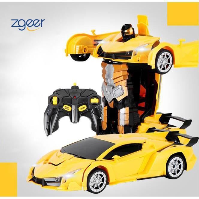 Voiture Telecommandee Transformers Voiture Telecommandee Electrique Jouets Pour Enfants Cadeaux De Anniversaire Noel Jaune 37cm Cdiscount Jeux Jouets