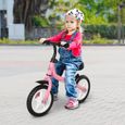 HOMCOM Draisienne enfant vélo sans pédales pour enfants de 3 à 6 ans selle hauteur réglable 35 Kg Max. structure en métal-1