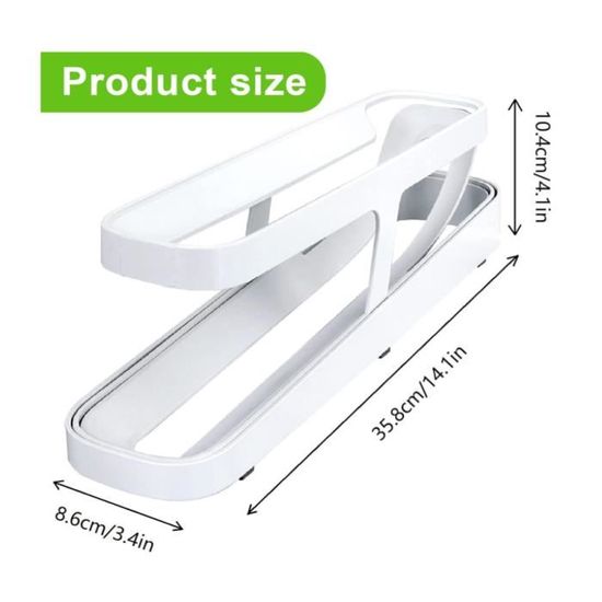 Distributeur Oeufs Frigo 2 Niveaux - Porte-Oeufs Roulant Automatique 12-14 Oeufs Organisateur Cuisine