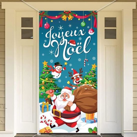 Bannière De Noël, 3 PCS Decoration Noel Exterieur De Bannière, Joyeux Noël Porche Signe Bannière Porte, Décor De Noël Bannières - Maison