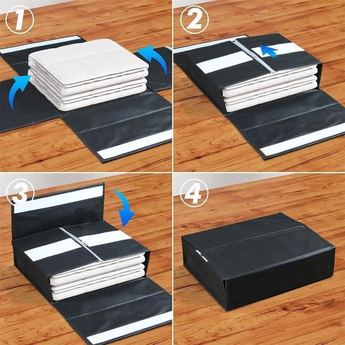 Boites De Rangement De Placard D'organisateur De Sac De Rangement De Vetements De Grande Capacite Pour Des Couettes Beige Lavente 40437515