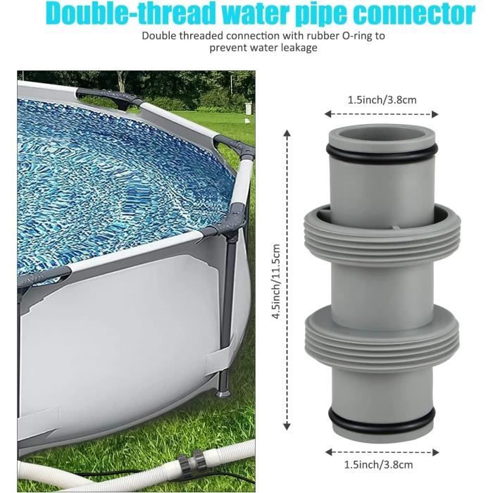 Raccord De Tuyau De Piscine 38mm - Adaptateur Pour Pompe Intex - Connexion étanche, Facile à Installer - 8