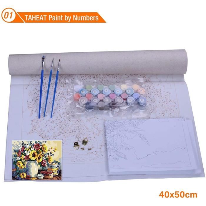 Kit Peinture Par Numéros Style Japonais 40,6x50,8cm - Toile Prête à Peindre Pour Adultes Et Enfants