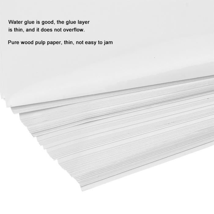 Papier blanc brillant autocollant Imprimante Laser 160g/m2 - A4