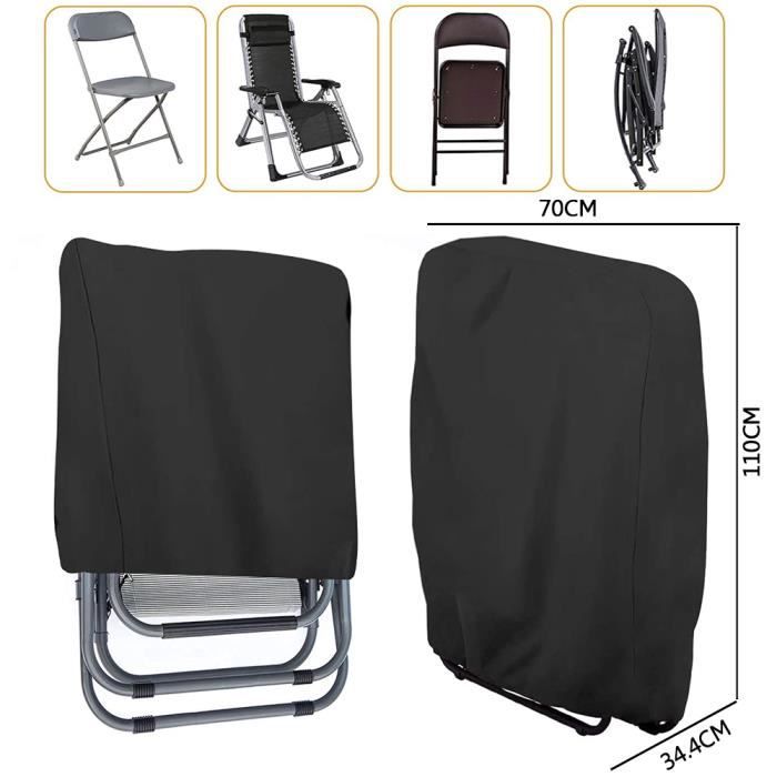 Housses De Protection Pour Chaises Pliantes - Lot De 2 - Tissu Oxford Imperméable Et Anti-UV - 93x82 Cm