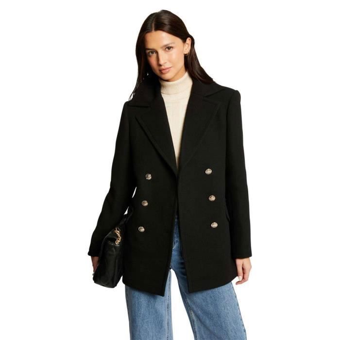 Manteau noir femme droit clearance
