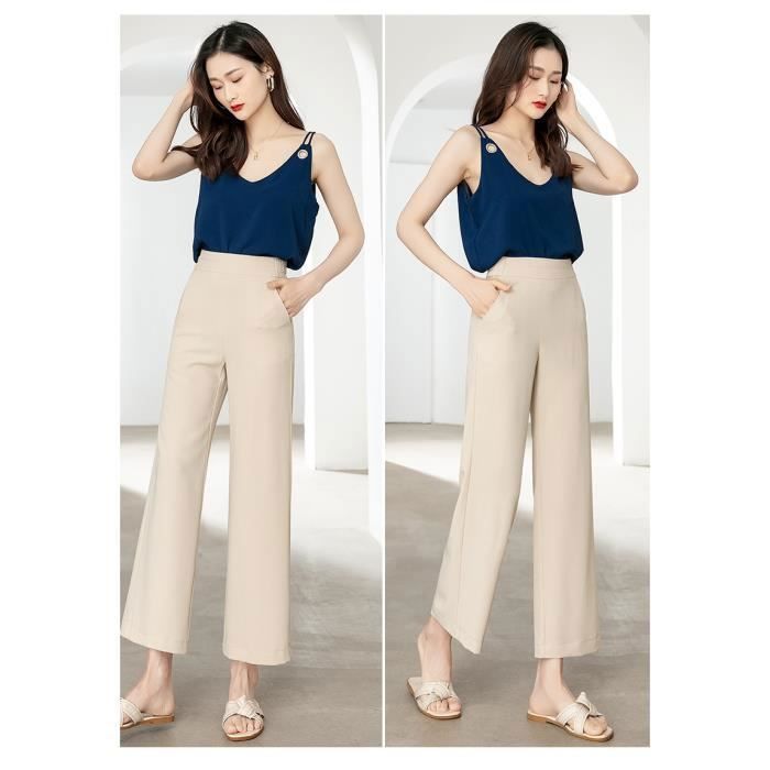 Pantalon coupe large taille haute top
