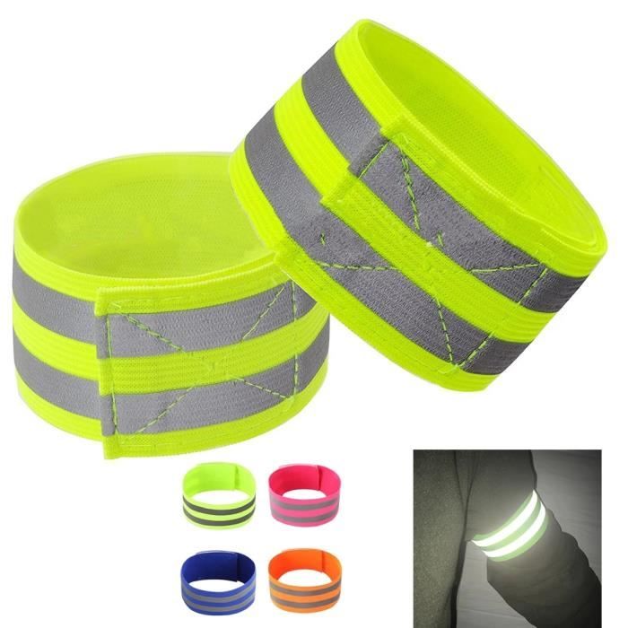 2 Brassards LED Rechargeables Flintronic – 5 Couleurs, 3 Modes, Visibilité 200 M, Pour Course, Vélo, Sécurité Nocturne