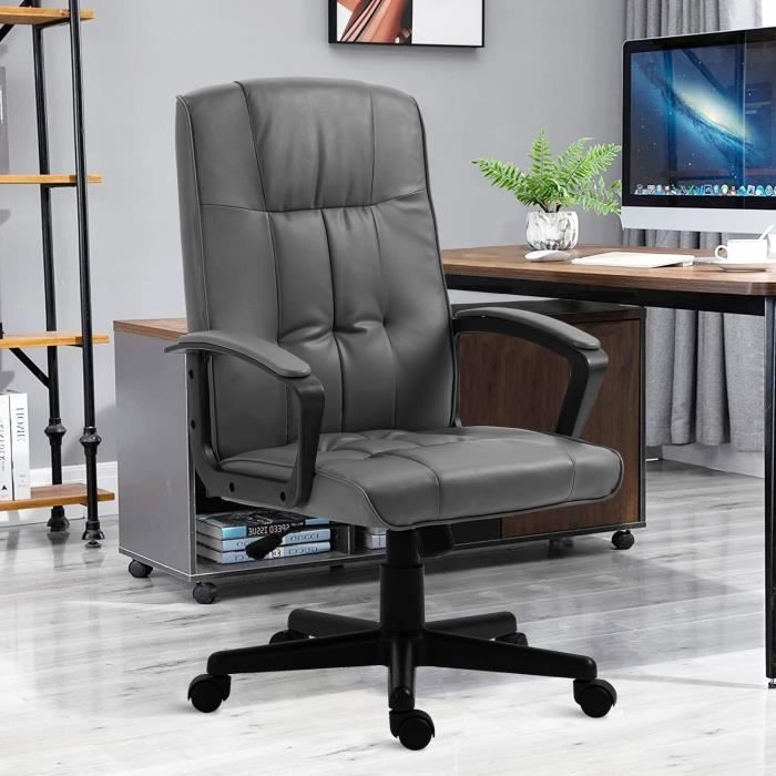 Chaise de Bureau en Cuir Confortable Design SièGe Ergonomique Moderne