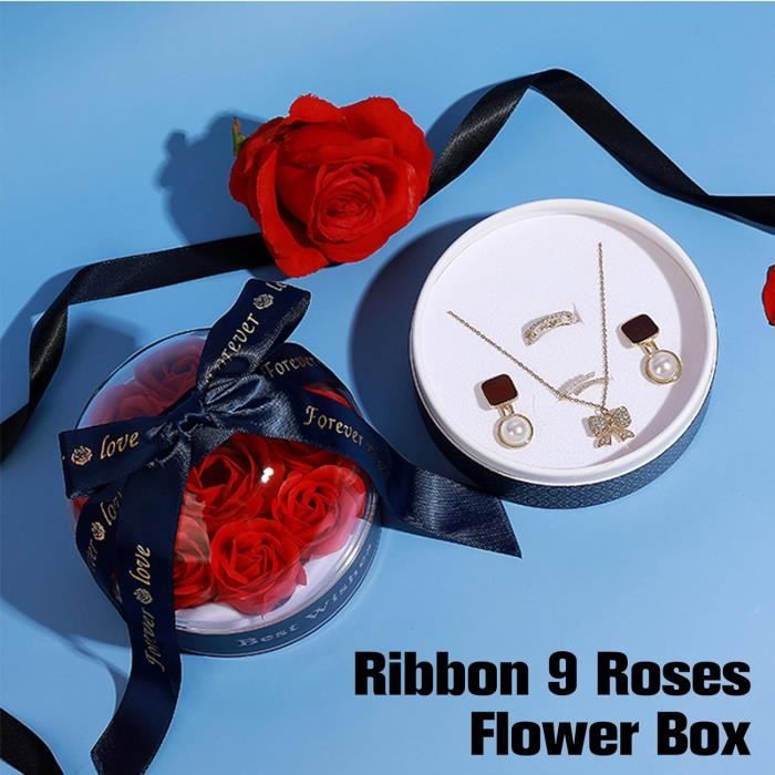 Boîte Cadeau Rose Éternelle Avec Collier - Cadeau Romantique Pour Elle