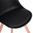 Dora  Lot de 4 chaises de salle à manger - Simili Noir-Tulip Chaise rembourrée Scandinave-Pieds en bois de Hêtre  massif L55 x P 48-2