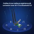 Carte réseau WiFi 6 AX3000 dual bande - Tenda E30 Adaptateur PCI-E wifi 3000Mbps, Bluetooth5.0,, MU-MIMO, OFDMA, Compatible Win10-2