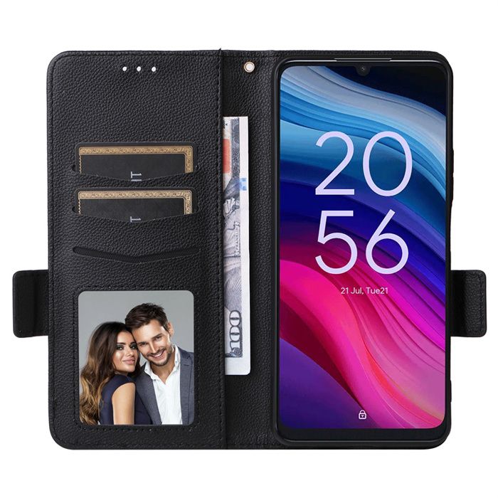 Coque Portefeuille Cuir Pour TCL 10 Pro - Étui Flip Noir - Marque SDTEK - Neuf Sous Blister