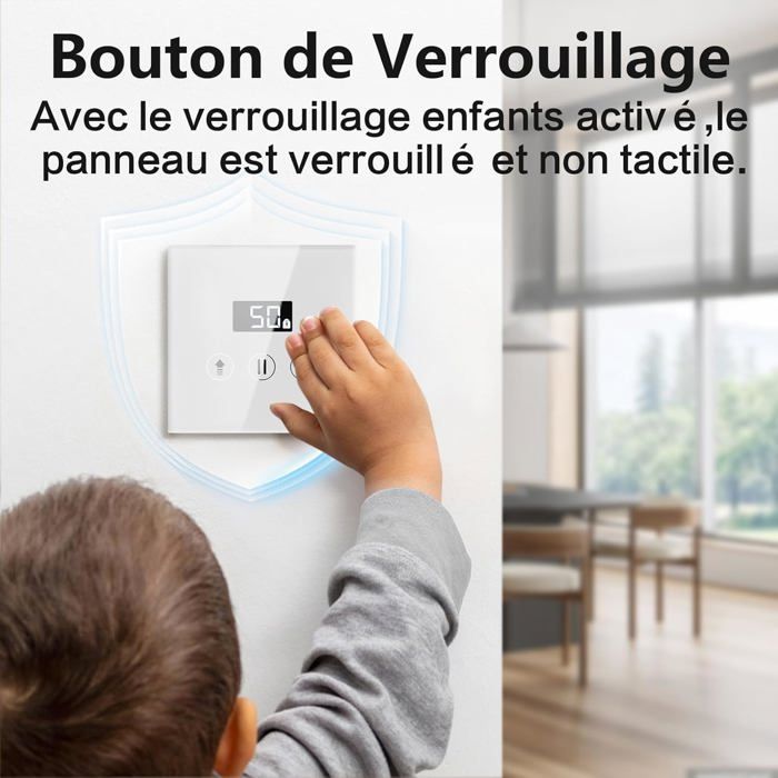 Interrupteur Volet Roulant Connecté 6 Pack 80x80 mm Tactile Compatible ...