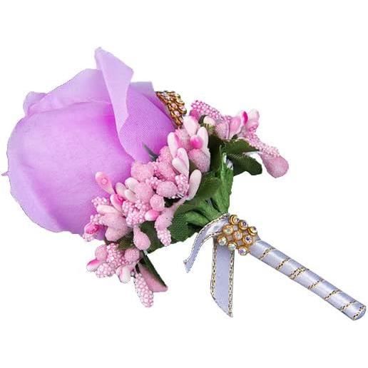 M METERXITY Lot De 2 Boutonnières Rose Artificielle, Boutons De Poche Avec épingle Pour Mariage/anniversaire/fête Formelle [vert Foncé