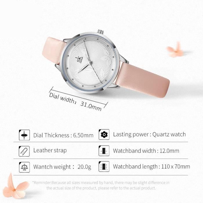 Montre Femme Geneva Quartz Rose Gold - Cadran 38mm, Bracelet Simili Cuir Rose, NOS (New Old Stock)