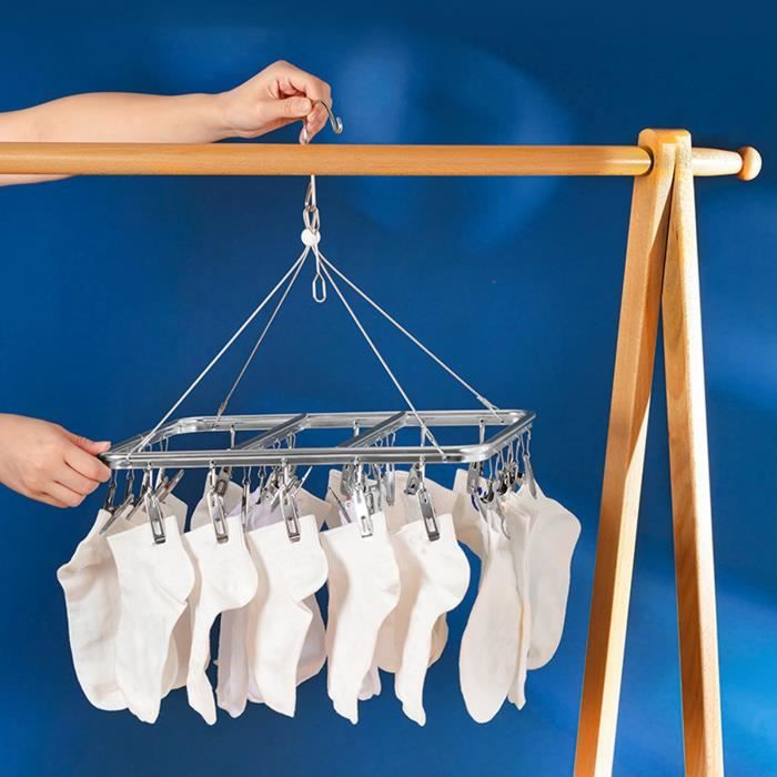 Etendoir Chaussette Séchoirs À Chaussettes Avec 20 Clips Séchoir