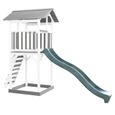 AXI Beach Tower Aire de Jeux avec Toboggan en Vert & Bac à Sable | Grande Maison Enfant extérieur en Gris & Blanc-3