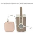 Sac chauffe-biberon USB en cuir portable réglable à 3 températures thermostat chauffe-lait pour bébé maison / voiture -Brun-3