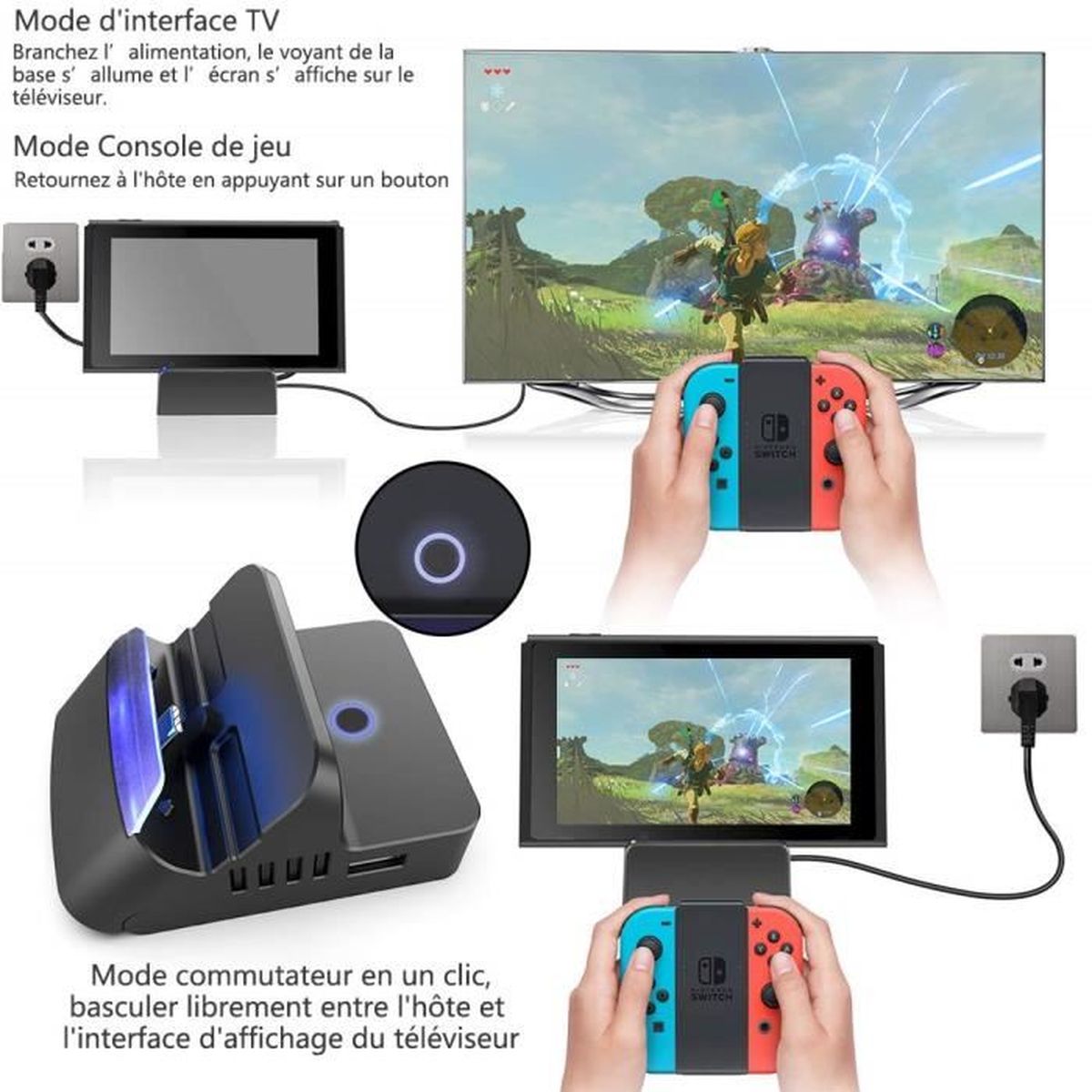 Station De Charge Pour Nintendo Switch Multifonction Hdmi Screen Switch Prend En Charge Le Mode Tv Et Le Mode Console Cdiscount
