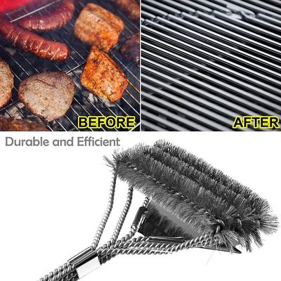 Barbecue Grill Grattoir Brosse Métallique Bbq Grill Supplémentaire Portable Large Brosse