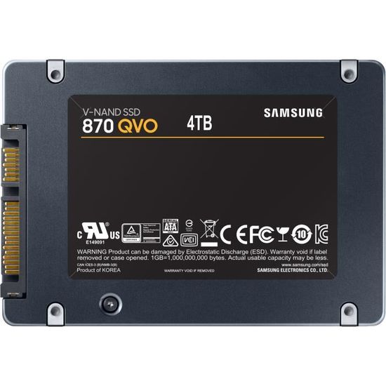 SAMSUNG - Disque SSD Interne - 870 QVO - 4To - 2,5 (MZ-77Q4T0BW