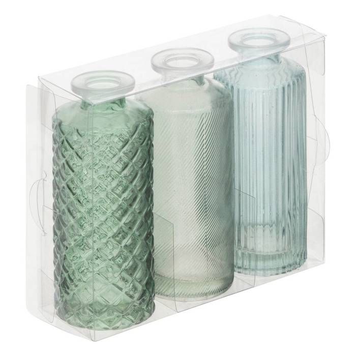Atmosphera Portavaso Soliflore Selvaggio - Vaso In Vetro Con Base In Legno - H16cm - Decorazione Fai Da Te - 4
