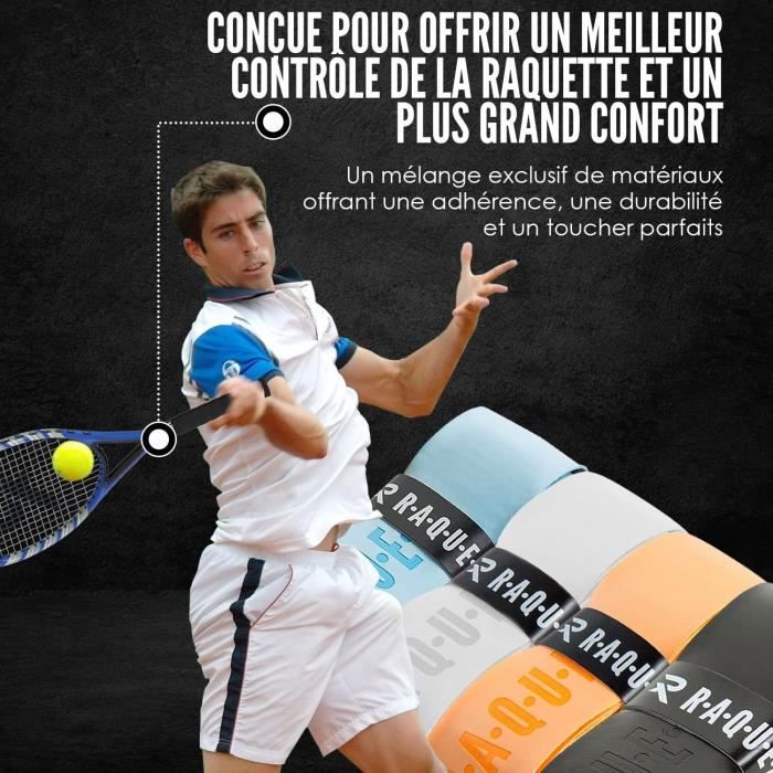 Enhance Grip pour Raquettes Grip de Tennis, de Badminton, de Padel, de Squash. 14 Couleurs
