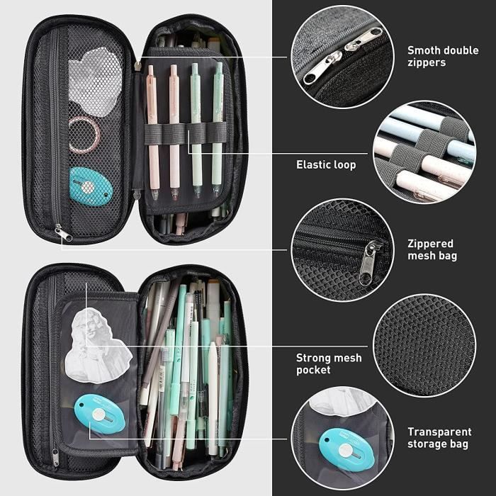 OneTigris Trousse à Crayons Grande Capacité Pour L'école, Le Bureau