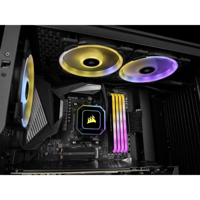 Memoire RAM CORSAIR Vengeance RGB RS DDR4 32GB 2x16GB DIMM 3600 MHz 1.35V Noir CMG32GX4M2D3600C Cdiscount Informatique